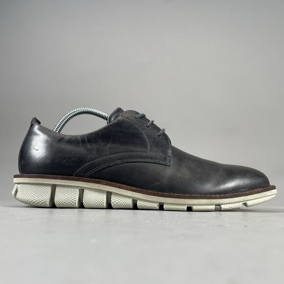 Ecco Jeremy Hybrid Men’s EU 41 US 7-7.5 Casual Black Leather Oxford Dress Shoes - Picture 6 of 9